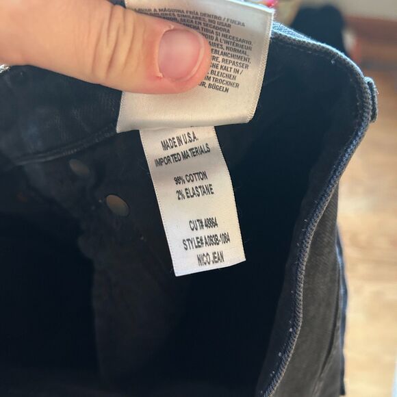 AGOLDE NICO HIGH RISE BUTTON FLY SLIM BLACK DENIM JEANS SZ 26 - Picture 4 of 6